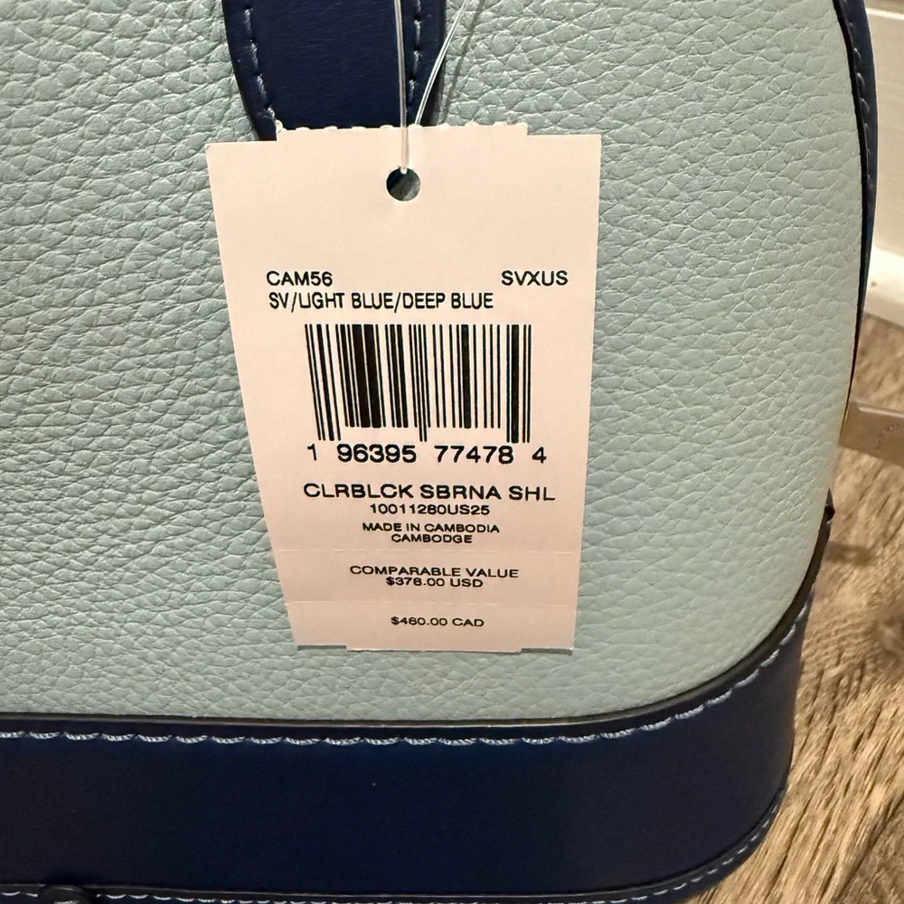 Coach Two-Tone Light Blue and Navy Dome Satchel
